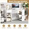 White Engineered Wood L-Shaped Computer Desk with Drawer and Storage Shelves